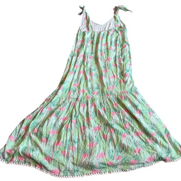 Kenny Flowers The Sunshine State Vacation Maxi Dress Flamingo Beach Size Large - Picture 10 of 12